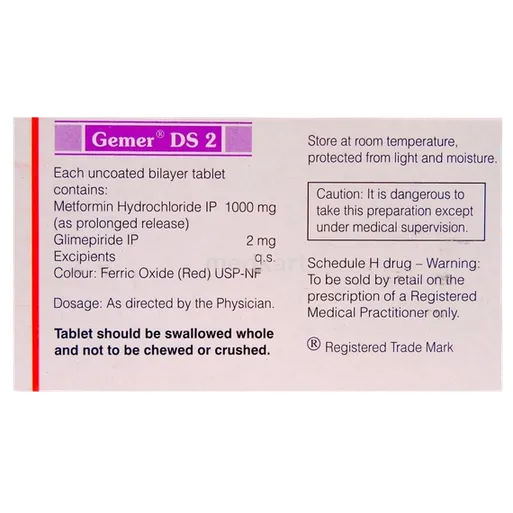 gemer ds 2mg tablet 10's
